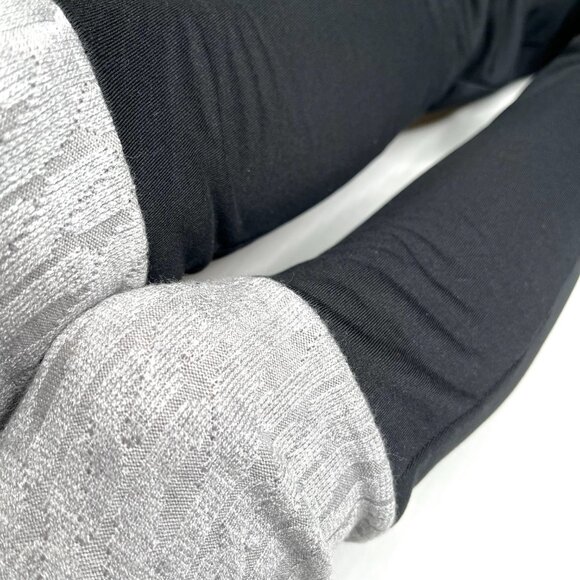 Patchwork Leg Warmers Gray Black Warm Thigh Highs Slouch Socks Fleece Knee Socks - Picture 6 of 11